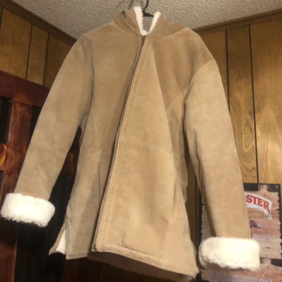 ST JOHNS BAY LEATHER SUEDE JACKET - Picture 1 of 3